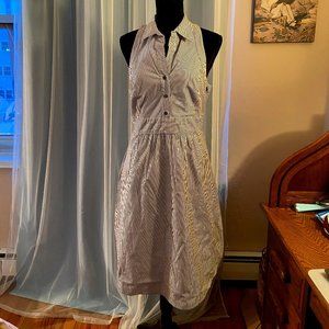 Anthropologie Blue & White Sleeveless Shirt Dress
